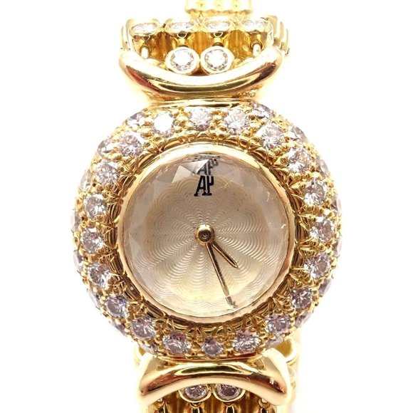 Authentic! Vintage Audemars Piguet 18k Yellow Gold 8ct Diamond Ladies Watch - Picture 1 of 12